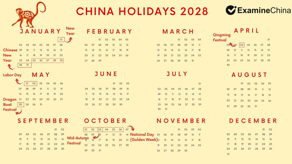China holidays 2028